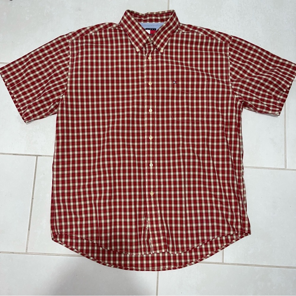 Tommy Hilfiger Men's Red Checkered Shirt
